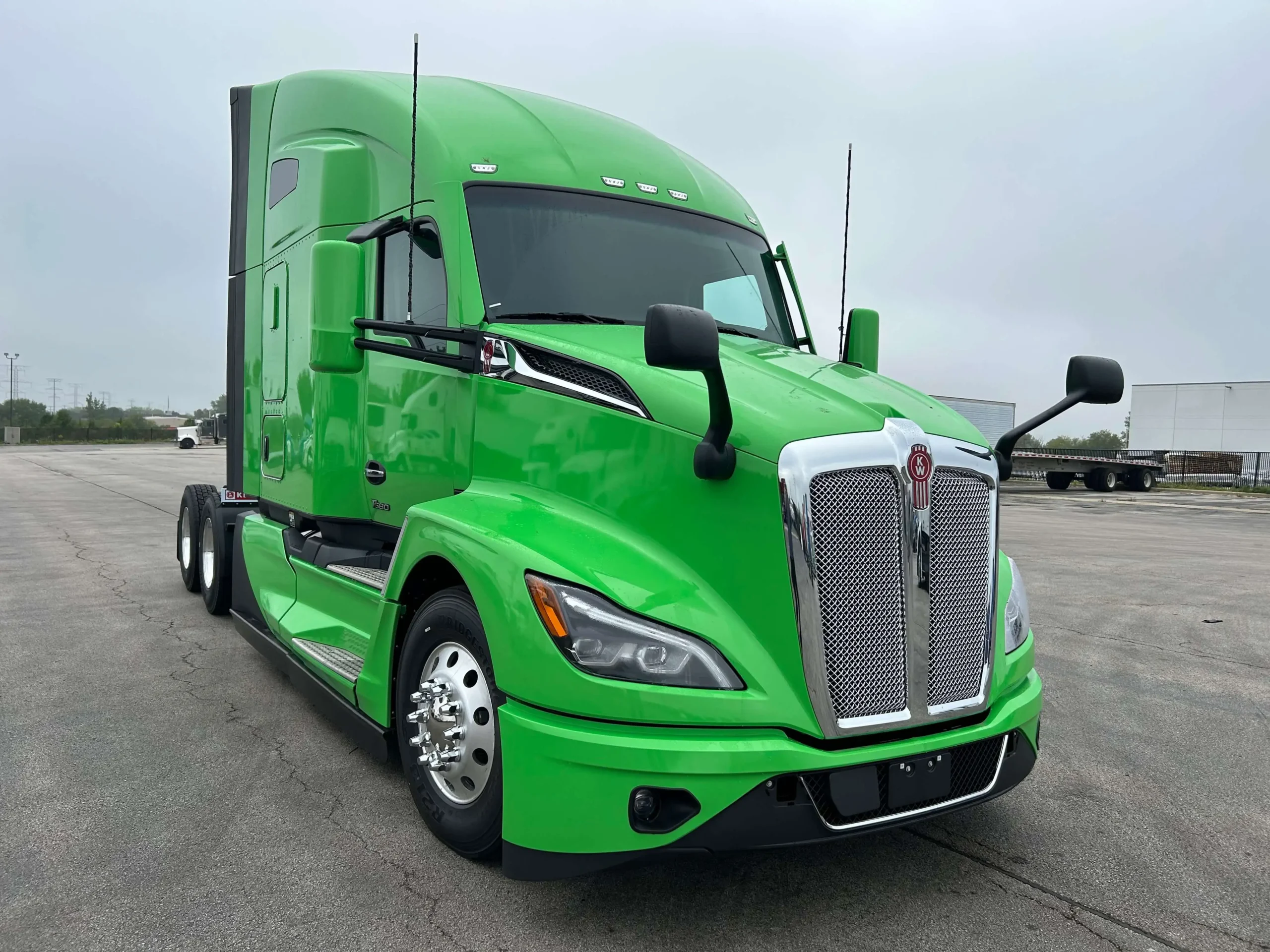Array of Green Kenworth Trucks bg